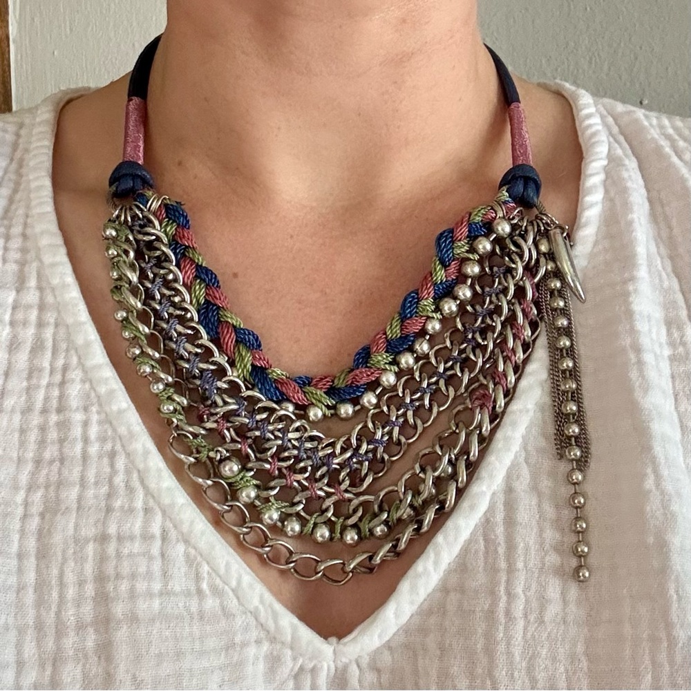 Multicolor Chain and Braided Necklace